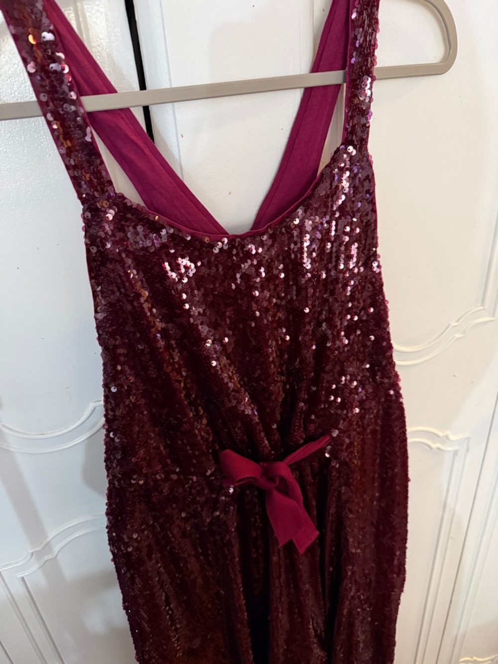 Free people NWOT Sequin V-Neck Burgundy Party Romper